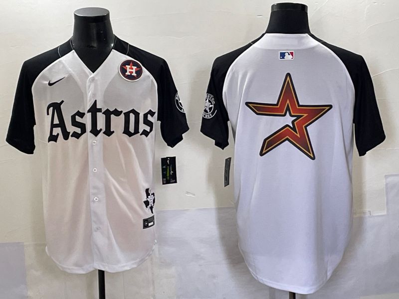 Men 2025 Houston Astros Blank White Black Five generations Joint Name Nike MLB Jersey style 14->houston astros->MLB Jersey